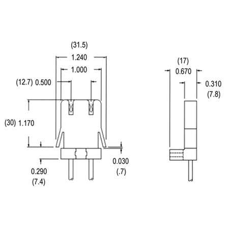 LH0104 Unshunted, straight insertion, water resistant, push fit / screw down lamp holder/socket