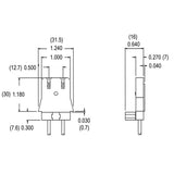 LH0105 Unshunted, straight insertion, water resistant, slide on / screw mount lamp holder/socket