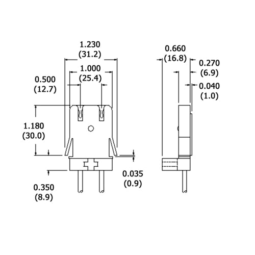 LH0106 Unshunted, straight insertion, water resistant, push fit / screw down lamp holder/socket