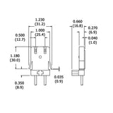 LH0106 Unshunted, straight insertion, water resistant, push fit / screw down lamp holder/socket