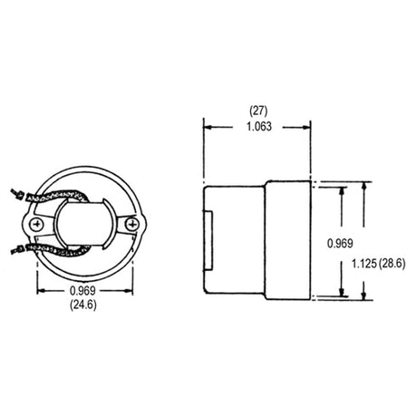 LH0142 Shunted, butt-on, screw mount, stationary slimline lamp holder/socket