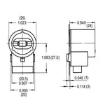 LH0149 Unshunted, push fit, HO/VHO lamp holder/socket with horizontal contacts