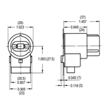 LH0150 Unshunted, push fit, compressible HO/VHO lamp holder/socket with horizontal contacts