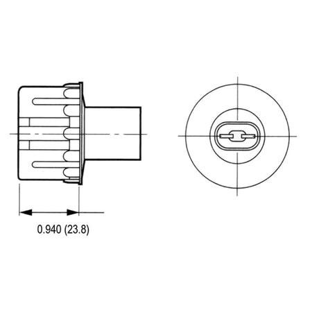 LH0153 Unshunted, compressible, snap in, HO/VHO lamp holder/socket with keyway