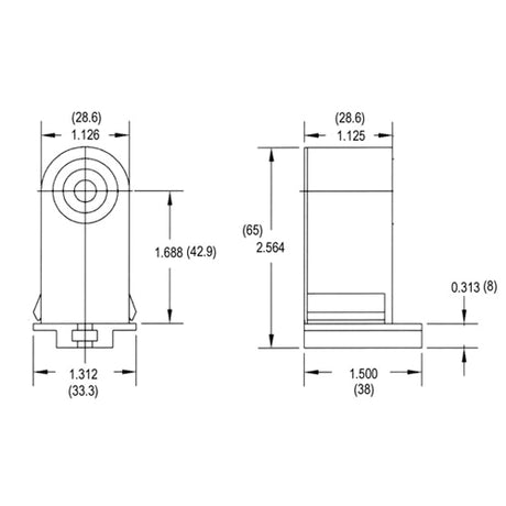 LH0157 Shunted, stationary end, push fit or screw down slimline lamp holder/socket