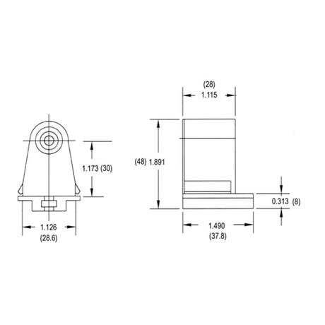 LH0161 Shunted, stationary end, push fit or screw down slimline lamp holder/socket