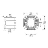 LH0174 G24q-1, GX24q-1, 10w, 13w 4 pin CFL lamp holder/socket with 4 hole mount