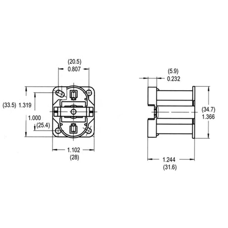 LH0184 5,7,9 & 11w G23, G23-2 2 pin CFL lamp holder/socket with four hole vertical mount