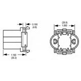 LH0186 5,7,9 & 11w G23, 2 pin CFL lamp holder/socket with front snap in vertical mounting