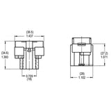 LH0189 5,7,9 & 11w G23, 2 pin CFL lamp holder/socket with two hole horizontal mounting