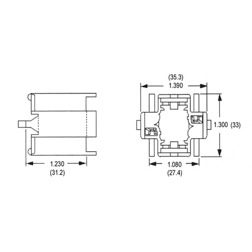 LH0197 8, 10 & 13w G24d-1, GX24d-1 2 pin CFL lamp holder/socket with snap in vertical mounting