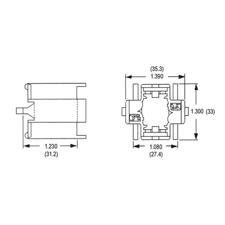 LH0197 8, 10 & 13w G24d-1, GX24d-1 2 pin CFL lamp holder/socket with snap in vertical mounting