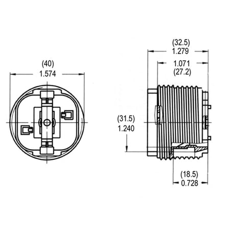 LH0203 8, 10 & 13w G24d-1, GX24d-1 2 pin CFL lamp holder/socket with 1 hole or cover cap mount