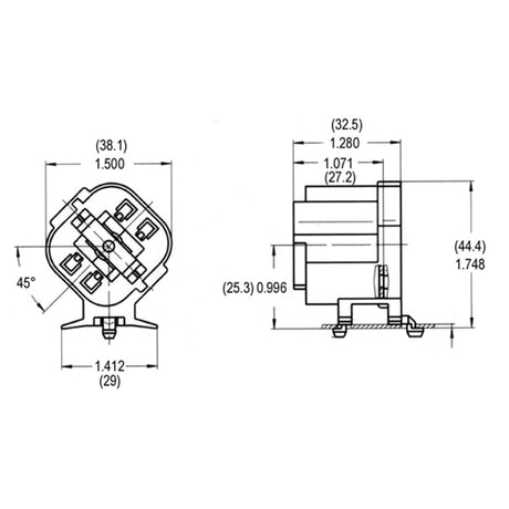 LH0246 18w G24q-2, GX24q-2 4 pin CFL lamp holder/socket with bottom split pin horizontal mounting