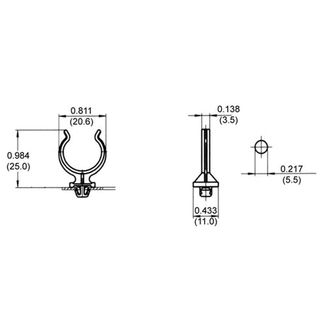 LH0279 2G11 4pin CFL lamp holder vertical support for snap in round hole mounting