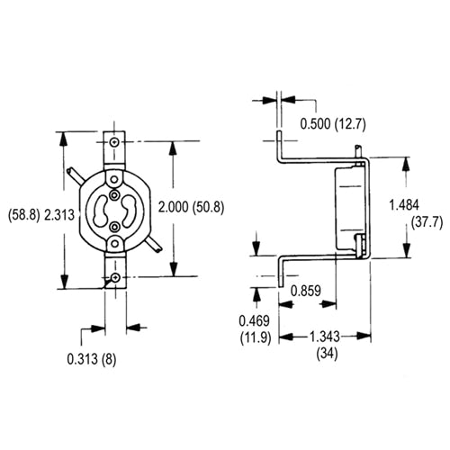 LH0286 Starter base lamp holder/socket with two hole bracket mounting and 9" leads