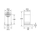 LH0289 Unshunted, push fit, stationary, horizontal contact HO/VHO lamp holder/socket