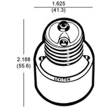 LH0291 E26/E27 medium base lamp holder/socket extender, extends lamp approximately 1 1/4"