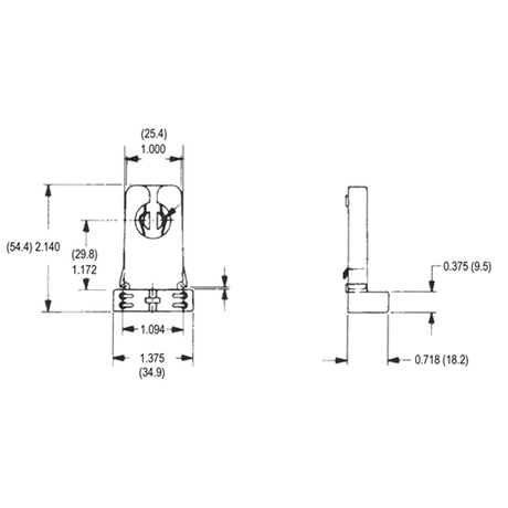 LH0294 Unshunted, screw down, disconnect, T8-T12 medium bipin lamp holder/socket