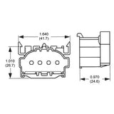 LH0312 13w 2GX7, 4 pin CFL lamp holder/socket with 2 hole snap in horizontal mounting