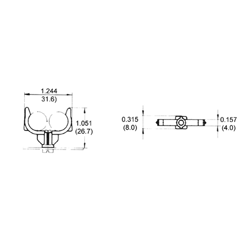 LH0321 G23 and 2G7 base CFL lamp holder horizontal support with center hole mounting