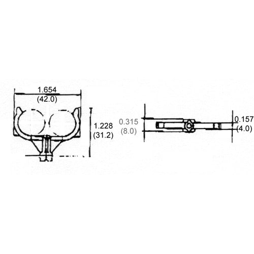 LH0323 2G11 base CFL lamp holder horizontal support with center hole mounting