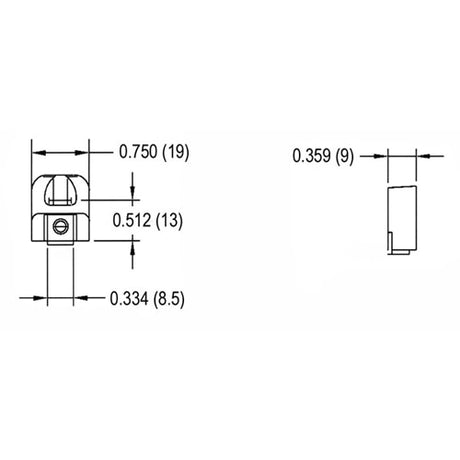 LH0344 Unshunted, "V" lock, T5 lamp holder/socket with butt on mounting