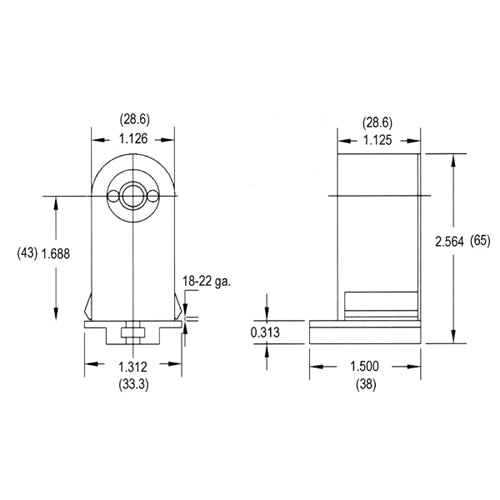 LH0348 Unshunted, T8-T12 stationary, push fit or screw down lamp holder/socket