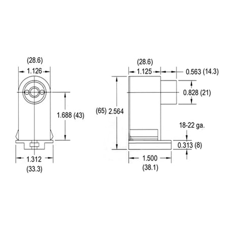 LH0349 Unshunted, T8-T12 compressible, push fit or screw down lamp holder/socket