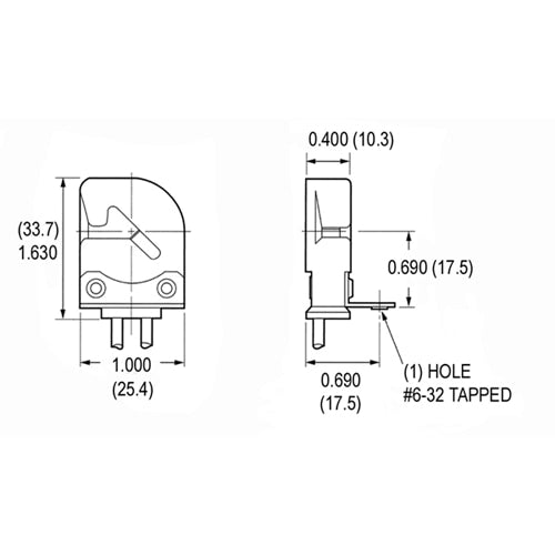 LH0353 Unshunted, T8, auto locking/ejection, left side lamp holder/socket with bracket