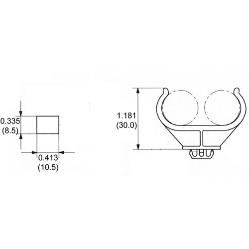 LH0356 2G11 4pin CFL lamp holder horizontal support with square foot mounting