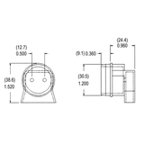 LH0358 T8 water resistant cap for LH103/LH104/LH0364 & LH0365 lamp holders/sockets