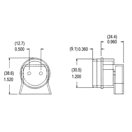 LH0358 T8 water resistant cap for LH103/LH104/LH0364 & LH0365 lamp holders/sockets