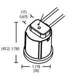 LH0362 Unshunted, T8 only lamp holder/socket for Anthony refrigeration door lighting