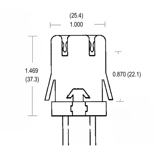 LH0364 Unshunted, T8 only, water resistant, push fit, lamp holder/socket with locking clip