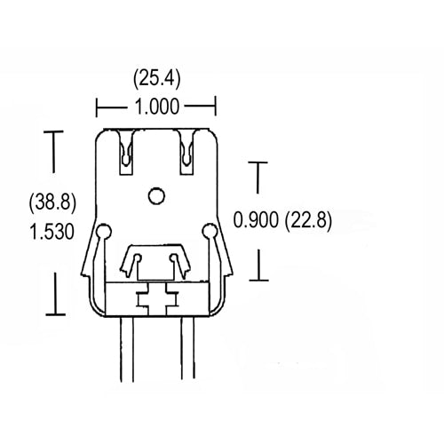 LH0365 Unshunted, T8 only, water resistant, push fit, lamp holder/socket with locking clip