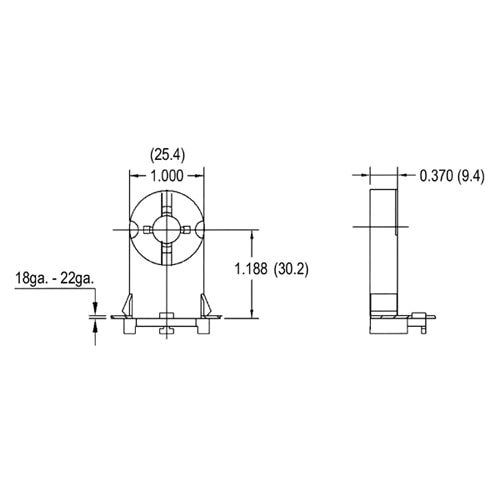 LH0370 Shunted, rotary locking, push fit medium bipin lamp holder/socket with stop/post