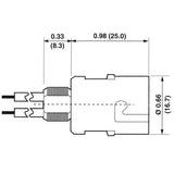 LH0379 BA15d double contact bayonet lamp holder/socket with bushing mounting and 12" leads