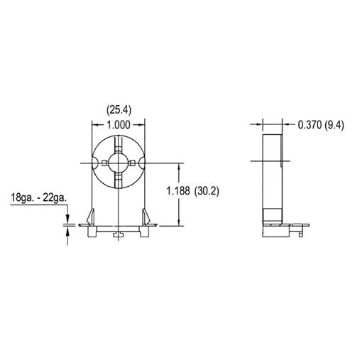 LH0385 Unshunted, rotary locking push fit medium bipin lamp holder/socket without stop/post