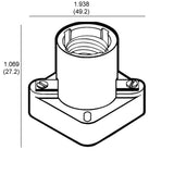 LH0400 E27/E27 med base incandescent lamp holder/socket with two hole mounting and screw terminals