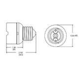 LH0402 E26/E27 medium base porcelain lamp holder/socket extender extends lamp approximately 1 1/4"