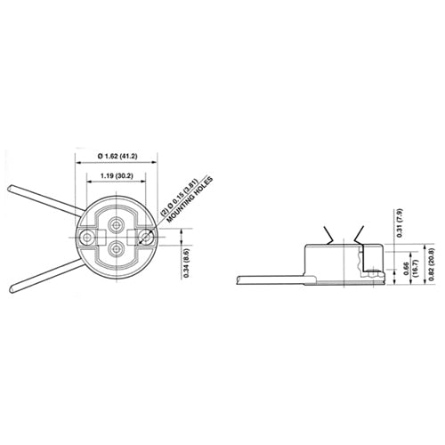 LH0434 G12 5kv pulse rated bipin HID lamp holder/socket with two hole mount and 9" leads