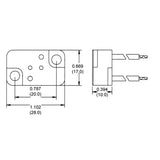 LH0445 G5.3 bipin halogen lamp holder/socket with mica cover, two hole mount and 12" leads