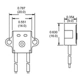 LH0446 G4, G5.3, G6.35 halogen bipin lamp holder/socket with two hole mount and 6" leads