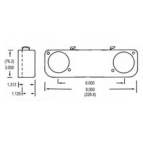 LH0462 Two lamp slimline turret assembly (both compressible and stationary ends)