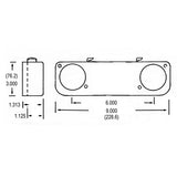 LH0462 Two lamp slimline turret assembly (both compressible and stationary ends)