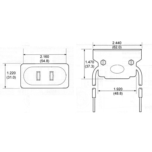 LH0463 GX16d, 5kv pulse rated, mogul end prong lamp holder/socket with 18" leads