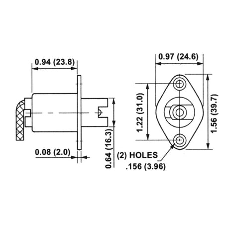 LH0466 RX7s, 5kv pulse rated, double ended HID lamp holder/socket with front flange mounting and 18" leads