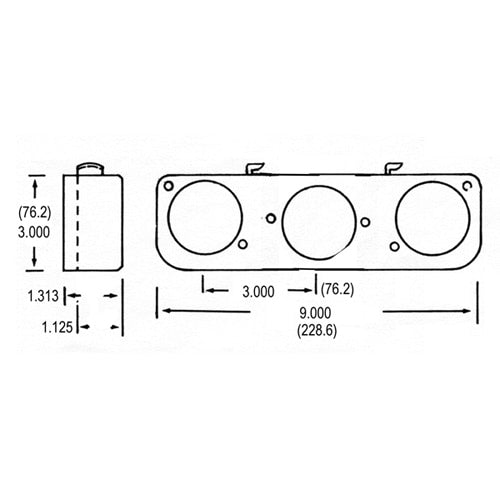 LH0472 Three lamp slimline turret assembly (both compressible and stationary ends)