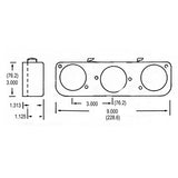 LH0472 Three lamp slimline turret assembly (both compressible and stationary ends)